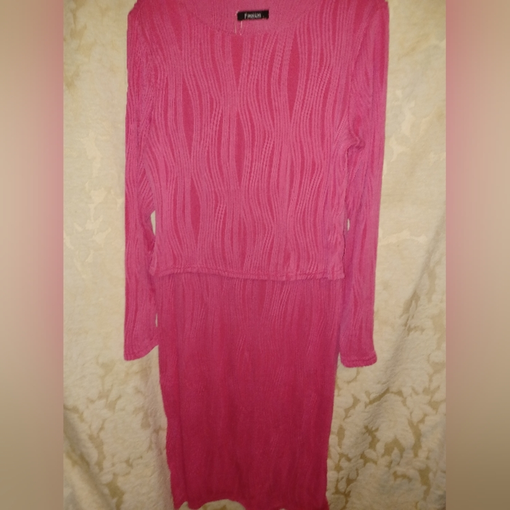 Pink Knit 2pc Top and Skirt